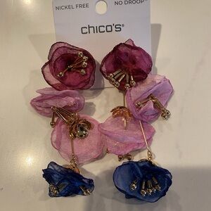 Chico's Purple and Pink Earrings Set